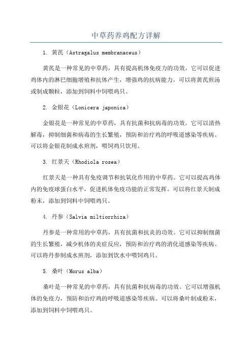 中草药养鸡配方详解