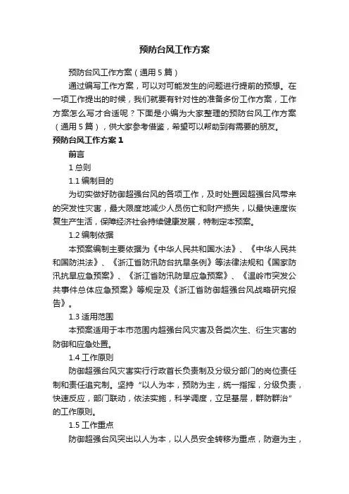 预防台风工作方案