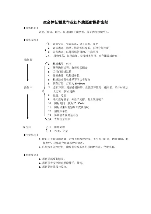生命体征测量作业红外线照射操作流程