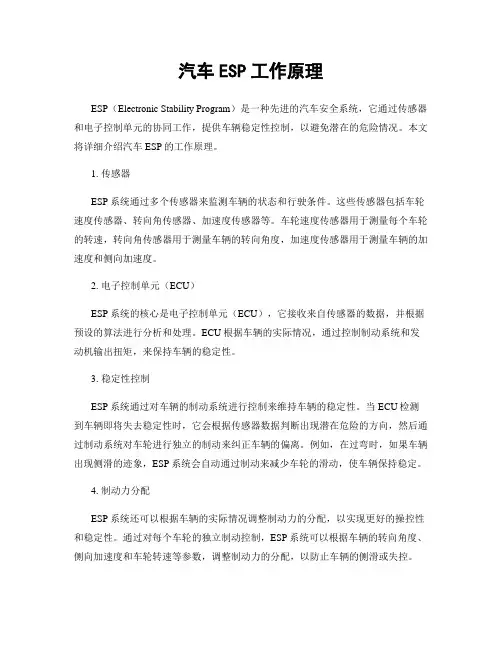 汽车ESP工作原理