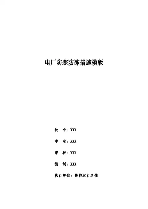 电厂防寒防冻措施模版