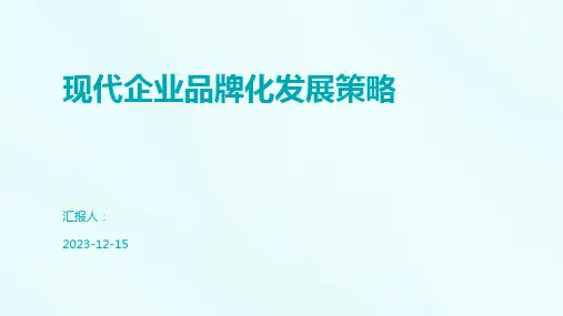 现代企业品牌化发展策略