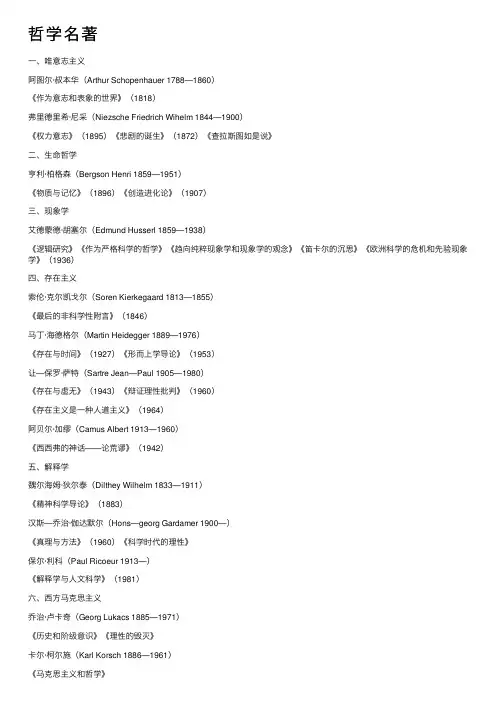 哲学名著——精选推荐