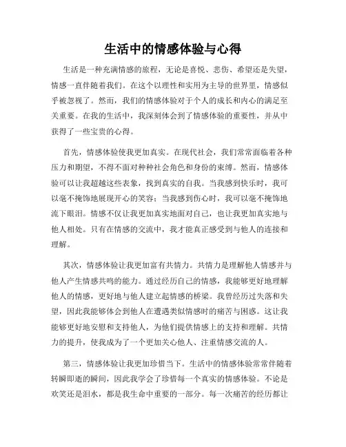 生活中的情感体验与心得