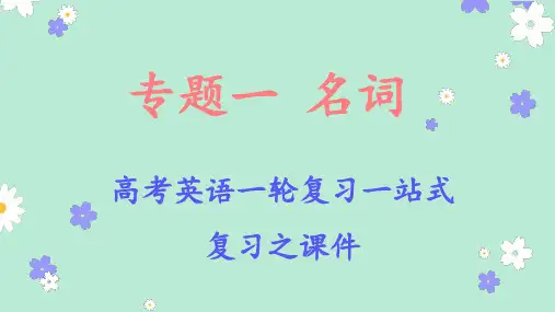 超实用高考英语复习：专题一 名词——高考英语一轮复习 复习课件