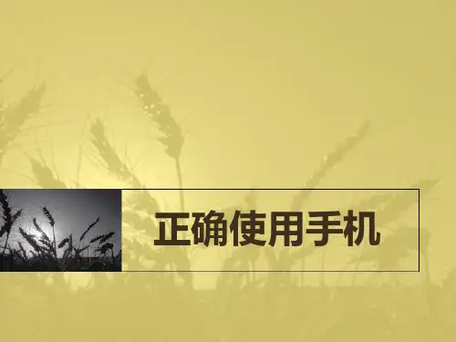 正确使用手机--中小学主题班会PPT