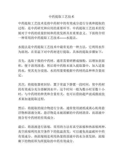 中药提取工艺技术