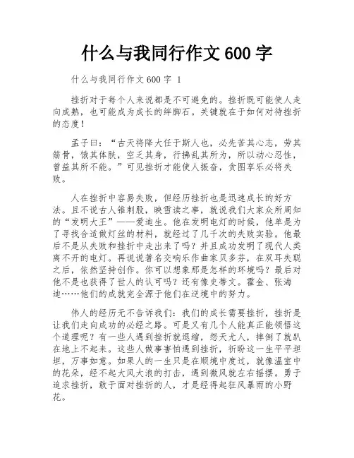 什么与我同行作文600字