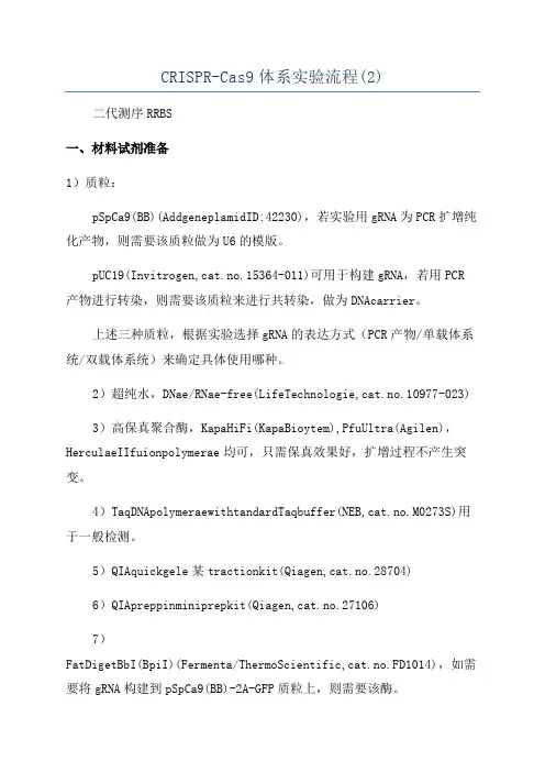 CRISPR-Cas9体系实验流程(2)