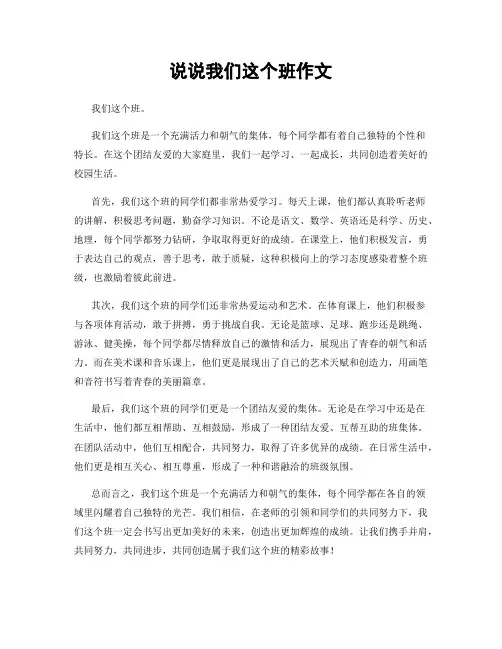 说说我们这个班作文