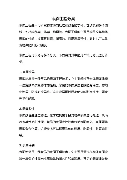 表面工程分类