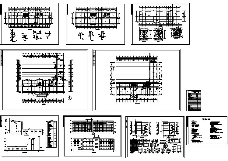 办公楼设计_某地商业区多层综合办公楼全套建筑施工设计cad图纸（含卫生间平面图）