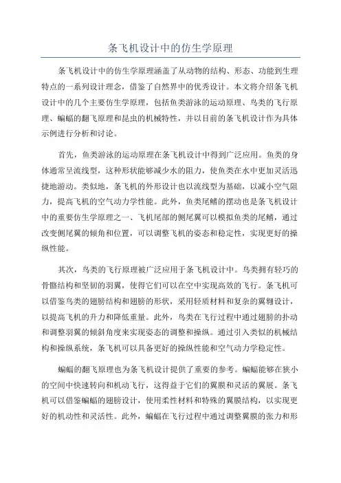 条飞机设计中的仿生学原理