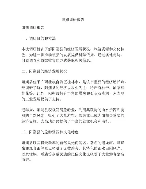 阳朔调研报告