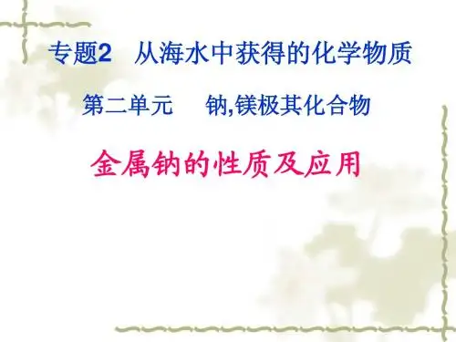 从海水中获得的化学物质