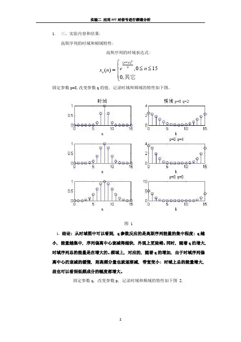 实验二_应用FFT对信号进行频谱分析