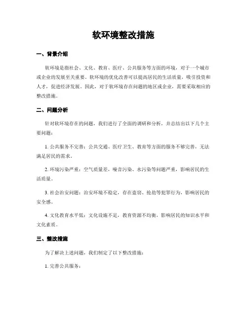 软环境整改措施