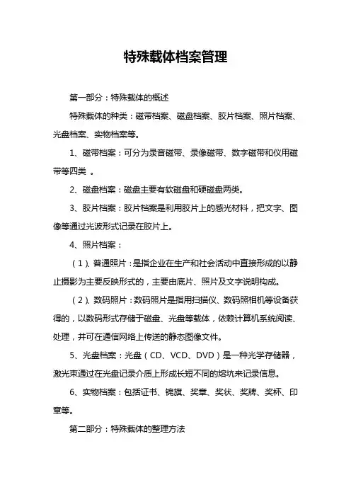 特殊载体档案整理