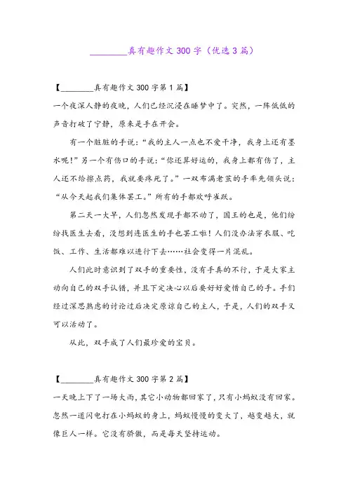 ________真有趣作文300字(优选3篇)
