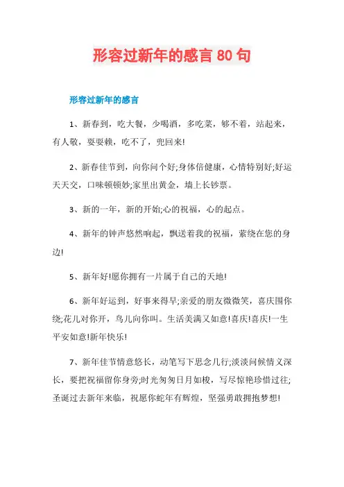形容过新年的感言80句