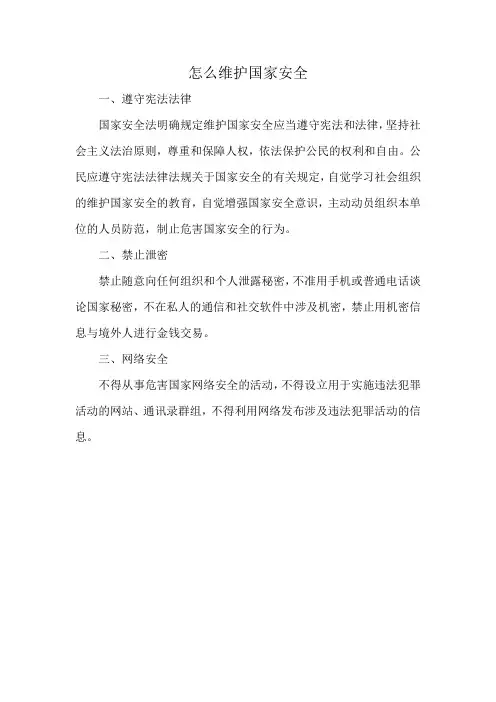 怎么维护国家安全