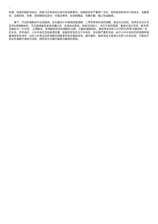 临床执业医师考试复习资料：肝脏脂肪变性