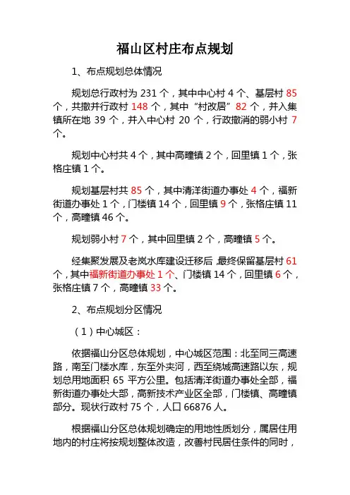 福山区村庄布点规划