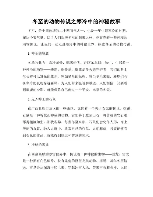 冬至的动物传说之寒冷中的神秘故事