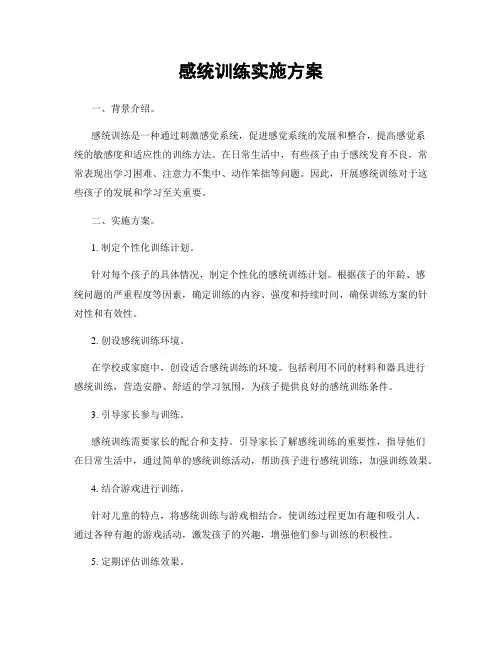 感统训练实施方案