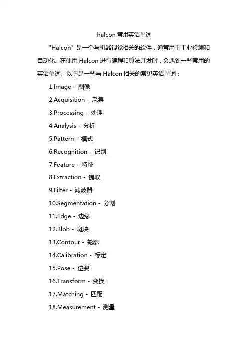 halcon常用英语单词