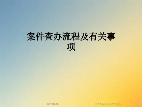 案件查办流程及有关事项