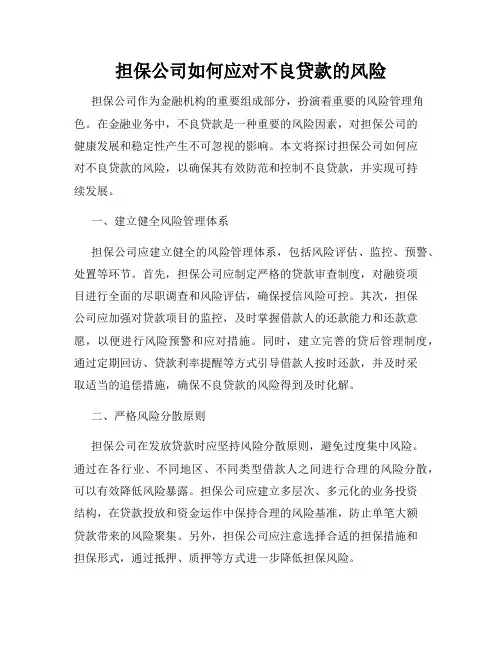 担保公司如何应对不良贷款的风险
