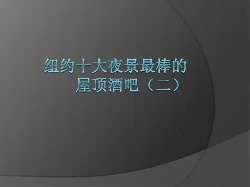 纽约十大夜景最棒的酒吧(二)