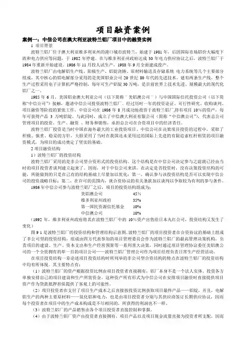 项目融资案例