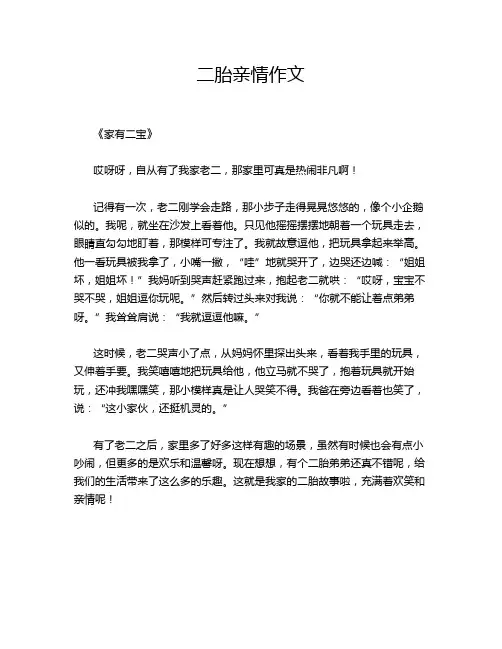 二胎亲情作文