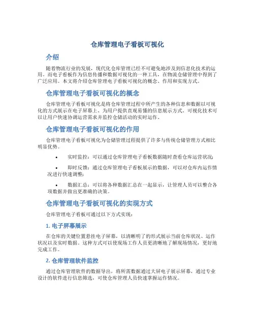 仓库管理电子看板可视化