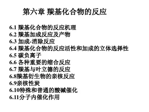 6 第六章 羰基化合物的反应