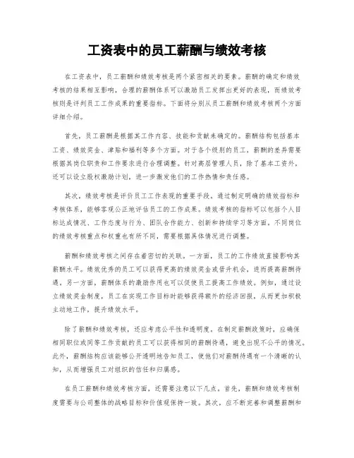 工资表中的员工薪酬与绩效考核