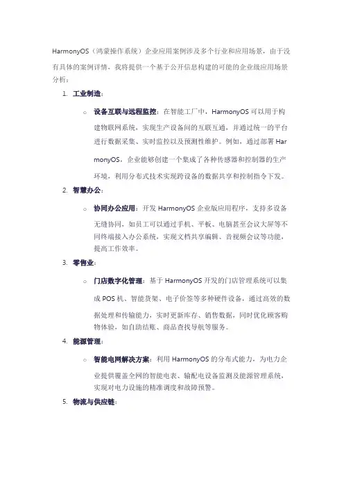 harmony enterprise应用案例