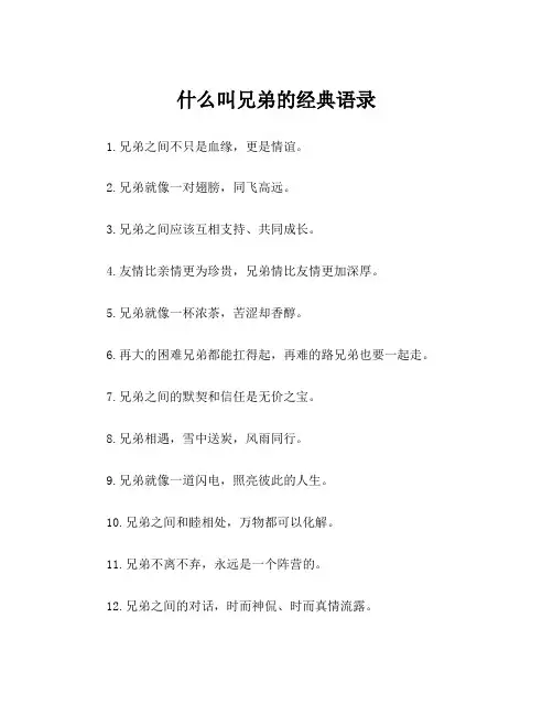 什么叫兄弟的经典语录
