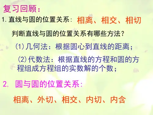 圆与圆的位置关系--圆与圆相切--圆系方程