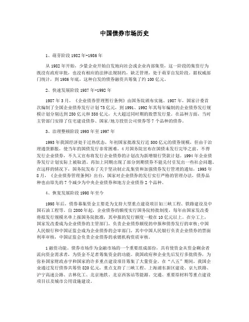 中国债券市场历史