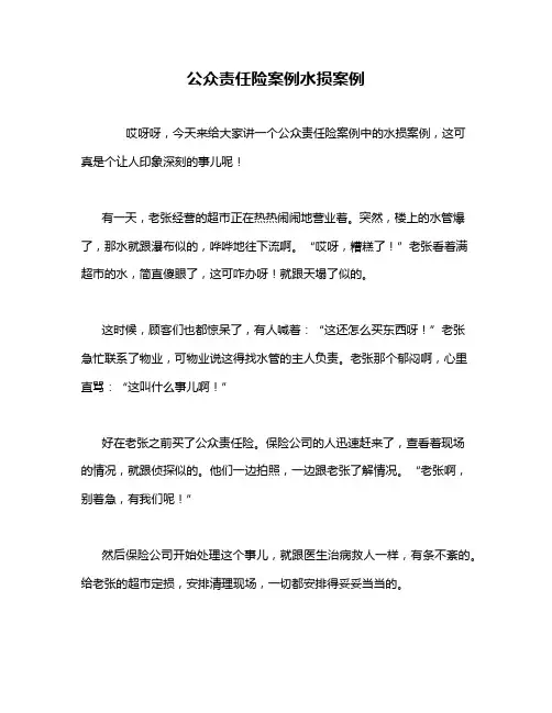 公众责任险案例水损案例