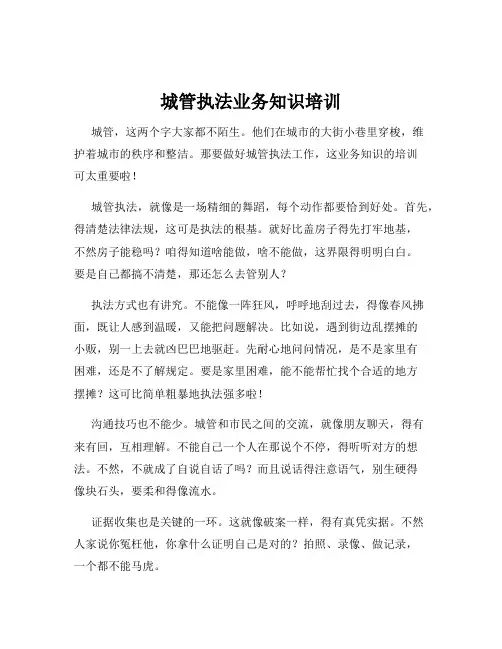 城管执法业务知识培训