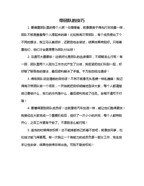 带团队的技巧