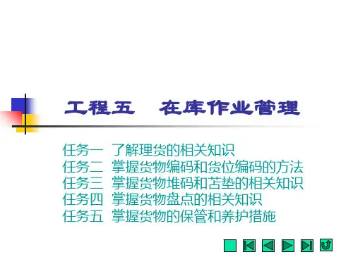 《仓储管理实务》课件 项目五  在库作业管理