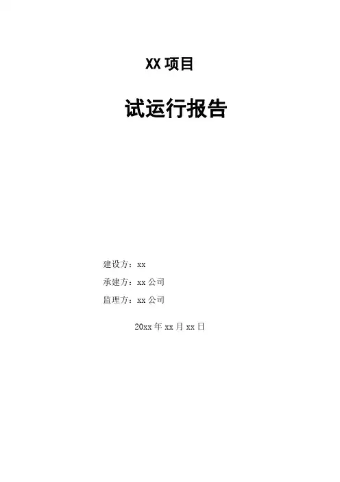 项目试运行报告