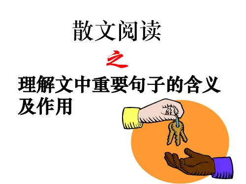 高考散文阅读理解句子的含义及作用(上课)ppt