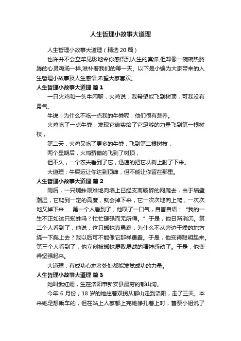人生哲理小故事大道理（精选20篇）