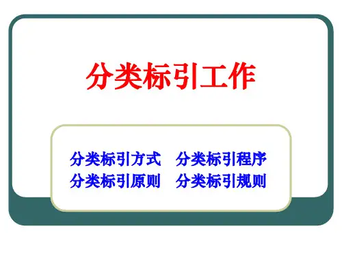 【信息组织】分类标引工作